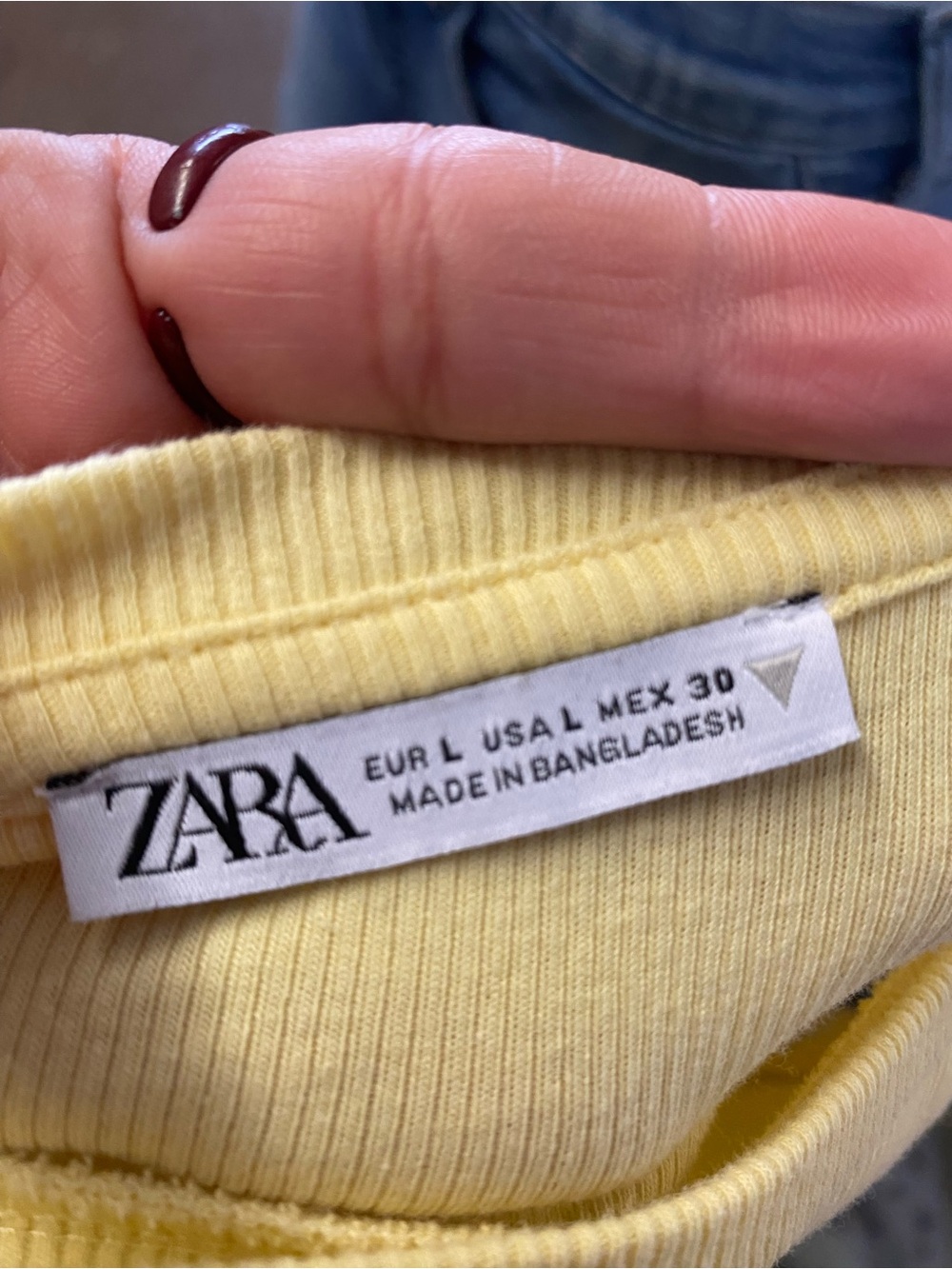 Zara Yellow Ribbed Ruffle Sleeve Tank - Picture 4 of 4